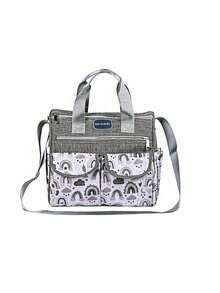 新款时尚云朵印花单肩妈咪包；多功能大容量斜挎母婴包；便携式孕妇尿布包 - 深灰色 - 查看 7