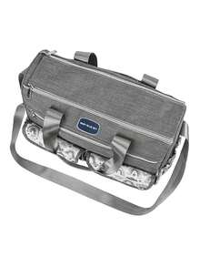 新款时尚云朵印花单肩妈咪包；多功能大容量斜挎母婴包；便携式孕妇尿布包 - 深灰色 - 查看 8