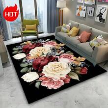 Large Luxury Carpet/Outdoor Carpet, Featuring A New Portable Design, Crafted From High-Tech Crystal Velvet Material With High-Density Knitted Surface That Resists Fading, Abrasion, And Is Easy To Clean. The Bottom Adopts Dotted Large Particles To Enhance Friction And Prevent Slipping. Machine Washable, With Personalized Floral Patterns And Natural Style, Bathroom Decor - Multicolor - View 1