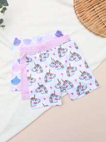 3pcs Kids' Soft Breathable Lightweight Summer Printed Undershorts, Versatile All-Match