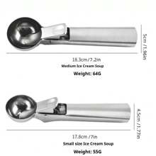 Stainless Steel Ice Cream Scoop Creative Ice Cream Baller Rebound Ice Cream Scoop Fruit Baller Tool