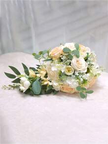 1 Stück Braut Blumenstrauß Hochzeit Abwurf Brautstrauß künstliche Rosen Blumen Abwurf Brautstrauß Hochzeitszeremonie Jahrestag