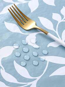 Vinyl Tablecloth With Flannel Backing,Plastic Waterproof Rectangle Tablecloths,Flannel Backed Table Cloth For Camping Dining Indoor & Outdoor, Table Cover - Blue - View 7