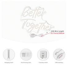 Neon Schild "Besser zusammen" USB betrieben mit einstellbarer Helligkeit als Wanddekoration, geeignet für Hochzeit, Party, Club, Jahrestag und Geburtstagsgeschenke