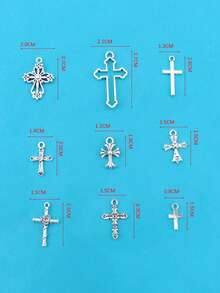 50入組/袋隨機混色鋅合金古董雕刻吊墜,適用於diy項鍊,手鍊,珠寶製作配件