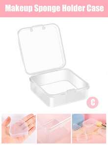 Make-up-Schwamm-Aufbewahrungsbox, Make-up-Schwamm-Puff-Schutzbehälter-Aufbewahrungsbox, geeignet für Reisen, Make-up-Werkzeuge, Nagelzubehör-Aufbewahrung, Make-up-Aufbewahrungsbox (transparent) - Transparent - Übersicht 10