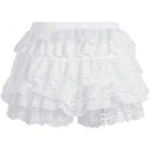Women's Y2k Ruffle Shorts Lace Bloomers Elastic Waist Bow Front Shorts Micro Boyshorts