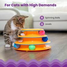 Tower Of Tracks Interactive 3Tier Cat Track Toy With Spinning Balls Orange - Tháp Đường Ray - Xem 3