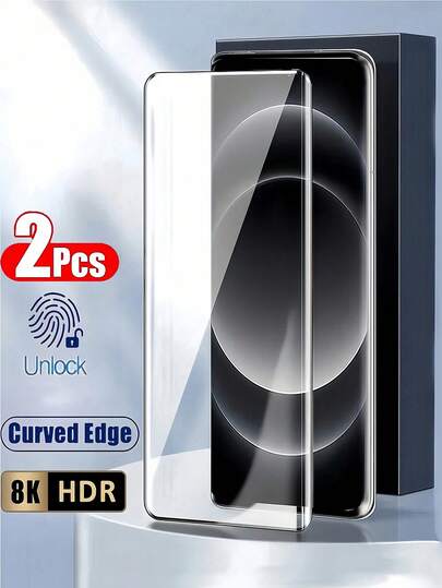 2 st. 3D-böjt skärmskydd i härdat glas, kompatibelt med S23 Ultra/P60/12X/Note 14 Pro/80 Pro/Reno9/X70PRO. Inga bubblor, lätt att ställa, stadigt och faller inte av. Stöder fingeravtryckslåsning, hållbart och inte ömtåligt. Vattentätt, stötsäkert, fallskyddande, reptåligt, fingeravtrycksskyddande, heltäckande.