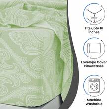 Lux Decor 6-Piece Paisley Bed Sheets High GSM Brushed Microfiber Sheets - Elevate Your Sleep Experience With 16-Inch-Deep Pocket Bedding Sheets & Pillowcases- Back To School- Graduation Gift- All Sizes Available-, Valentine's Day Bedroom, Spring Bedding Refresh, Guest Room Essentials, Dorm Room Bedding, Premium Bed Linens, Easy Care Sheets, Hypoallergenic Fabric, Year-Round Comfort, Master Bedroom Update, Matching Bedding Set, Hotel Quality Linens - Hiền nhân - Xem 6