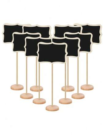5/10 Pcs Wooden Mini Chalkboard Signs With Easel Stands Party Buffet Food Labels Message Board Sign Rectangle Chalkboards Wedding Venue Card Birthday Party Decoration