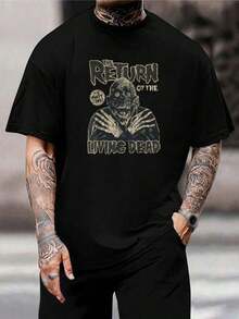 Camiseta de Regreso de los Muertos Vivientes - Camiseta de Película de Terror Clásica - Ropa de Zombies para Hombres y Mujeres - Camiseta Casual para Disfraz de Halloween - Algodón Negro - Negro - Ver 1
