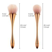 Boao 2 Pcs Large Fluffy Makeup Brushes Soft Bronzer Powder Brush Coverage Loose Blending Buffing Nail Foundation(Gold) - Rose Gold - View 8