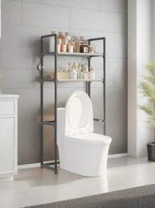 1 pieza Estantería de almacenamiento popular para el inodoro, de estilo minimalista, de fácil montaje para organizar el baño, decoración del hogar