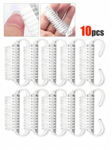 10-100pcs/Set Mini Nail Dust Brush With Handle, Suitable For Cleaning Fingernails, Toenails, Nail Powder, Random Color, Nail Care Soft Bristle Cleaning Brush Manicure Pedicure Tool Set - Clear - View 13