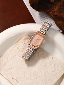 LIANDU LIANDU 1件女士复古休闲时尚简约方形石英腕表，适合日常佩戴、生日礼物、派对、节日聚会，是送给自己或朋友的理想之选。 - 玫瑰金 - 查看 4