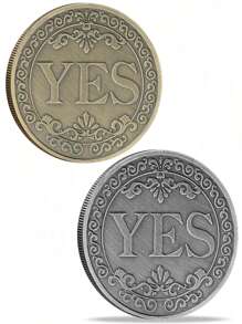 Moneda conmemorativa chapada con una cara para 'Sí' y otra para 'No' - Un recuerdo divertido y emocionante para tomar decisiones
