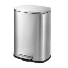 Large Rectangular Stainless Steel Trash Can Soft Close Foot Pedal Kitchen Waste