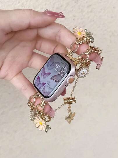 1pc Compatible With Apple Watch Band/Case 40/41/44/45mm, Glitter Watch Band To Decorate Your Smartwatch, Suitable For Apple Series 8 7 6/SE 5 4 (Not A Set, The Band And Case Are Sold Separately)