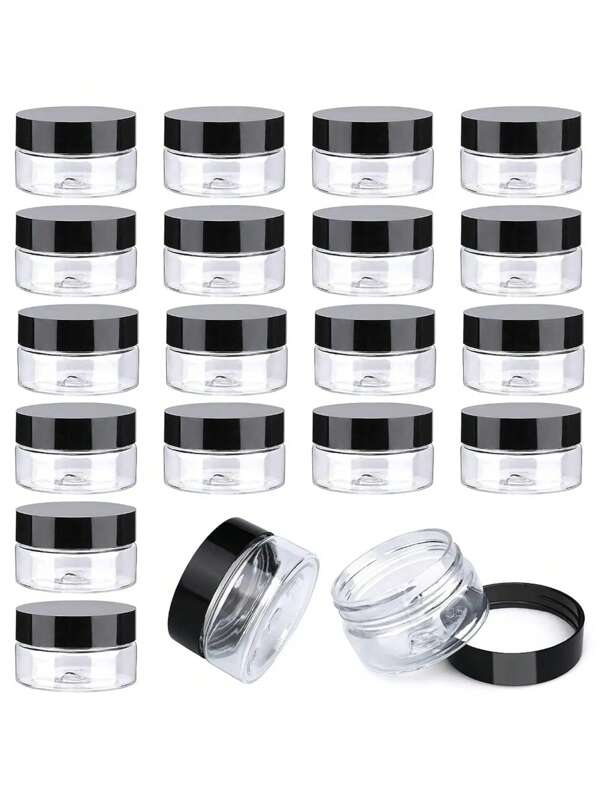 10pcs Plastic Face Cream Jars, Beauty Sample Containers With Leakproof Wide Mouth Travel Bottles For Toiletries