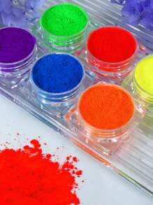 6 pièces/set Poudre de paillettes fluorescente irisée scintillante pour remplissage de résine, moulages de résine époxy, fournitures pour la fabrication de bijoux, matériel d'artisanat vibrant, effet chatoyant, fournitures d'artisanat d'été