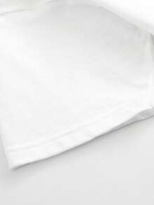 Teen Girl Clothes,Y2K-Inspired Letter Print T-Shirt - Casual Crew Neck, Stretchy Knit Fabric, Machine Washable - Perfect For Spring/Summer/Fall - 白色 - 查看 3