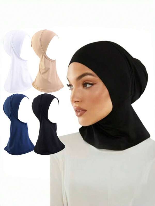 1pc Women's Soft Stretchy Muslim Headscarf Hat, Islamic Style Scarf Hat Bandana