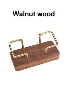 1 قطعة حامل بطاقات أعمال خشبي مخصص - تصميم هندسي حديث منظم مكتبي لمنزل والمكتب، حامل عرض وبطاقات بغرضين في خشب فاتح وذهبي، أدوات مدرسية، لوازم مدرسية