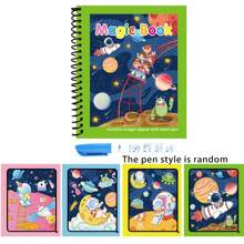 Libro mágico de agua con bolígrafo para niños - Cuaderno de acuarela reutilizable para el aprendizaje temprano y la diversión creativa, con ilustraciones coloridas, ideal para niños y preescolares, juguetes de agua