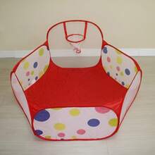 1pc Foldable Children's Play Tent, Large Indoor/Outdoor Play House, Sports Basketball Hoop, Does Not Include Ball Pit Balls