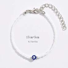 Personalized Evil Eye Bracelet, Creative Blue Eyes & Seed Bead String Bracelet, Popular Cross-Border E-Commerce Product