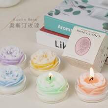 2Pcs Handcrafted Rose & Peony Flower Scented Candle Perfect For Yoga, Meditation, And Relaxation! Shaped Like A Lotus With Rich Fragrances, It's Reusable – You Can Use It As An Incense Burner Or Storage For Yoga Items.