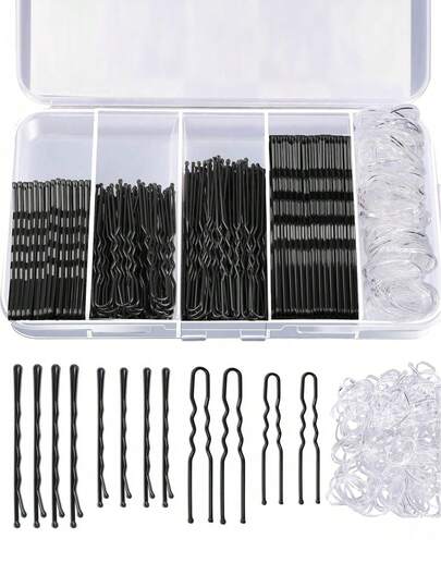 300pcs Basic Hairstyle Accessories Set, U-Shaped Clips & Straight Clips Claw Clips Hair Claws Hair Barrettes, School Stuff, Bobby Pins, Hair Accessories, Head Accessories, Hairpin