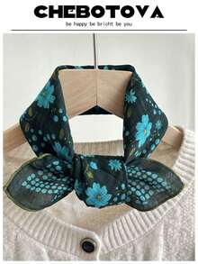 1条女士春夏新款柔软丝滑波西米亚风小方巾，亲肤舒适，百搭印花领巾/头巾，可搭配连衣裙 - 彩色 - 查看 19