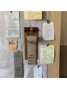 1pc Vintage Wooden Creative Sticky Note Clip Board, Retro Style Label Paper Clip, Tear-Off Label Roll, Wall Hanging Label Memo Pad, Retro Label Clip, File Folder, Artistic Retro Wall Mounted Notepad, Menu Clip Board, Multi-Functional Fashion Wall Decor Notepad - Multicolor - View 10
