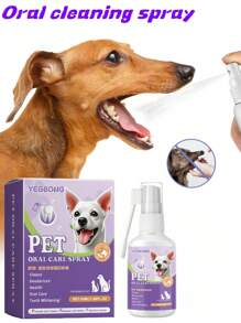 1pc Oral Cleaning Spray, Cleaning Tartar, Tooth Stains, Oral Odor, Fresh Breath, Universal For Cats And Dogs