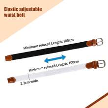 2-Pack Stretch Braided Belts For Women & Men - No Buckle Invisible Waistband With Canvas Vintage Design, Elastic Belt For Jeans/Dress Pants, Multicolor Casual Unisex Accessories Fall, Autumn, Halloween