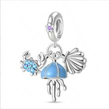 Pingente faça você mesmo em prata esterlina 925, 1 unidade, Ocean Encounters Journey: charms de prata inteligentes são uma coleção de costumes oceânicos e sonhos de viagem