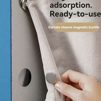 4 chiếc/2 cặp kẹp rèm cửa sổ, kẹp rèm che nắng từ tính, kẹp rèm tắm từ tính, giá treo rèm không cần khoan