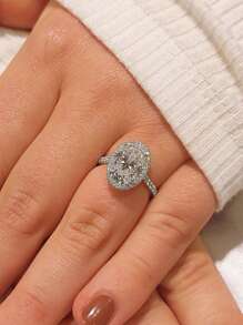 1 Stück Mode Glitzer 1 Karat birnenförmiger Verlobungsring aus Zirkonia, Hochzeitsband für Frauen und Mädchen, 925er Sterling Silber Versprechen Ring, Ewigkeitsring, hochwertiger Schmuck Geschenk für Damen