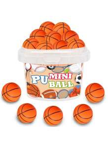 5/10/15/20 pièces Balles anti-stress thème sportif BTEC - designs de basket-ball en couleurs vibrantes - jouets portatifs durables en PU pour la relaxation (aléatoire)