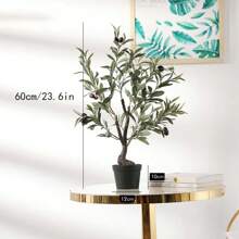 1pc, 165cm/64.94inch Artificial Olive Tree With Cloth Leaves And Plastic Trunk Infused With Wire And Iron Pole, Which Can Be Shaped. Each Tree Is Composed Of Multiple Parts That Can Be Assembled By Aligning The Arrows On The Label. Suitable For Home Decor, Kitchen, Living Room, Yard, Outdoor Store Window Decoration, Wedding Engagement Holiday Decoration, Etc., Valentine Day, Gift Gifts Birthday Graduation,Garden Decor,Outdoor Plant,Gardening,Fake Flowers
