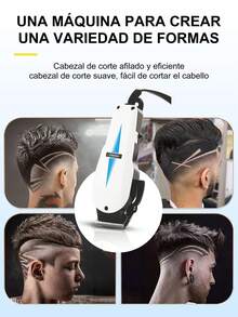 Professional Electric Hair Shaver With Combs - White - View 8
