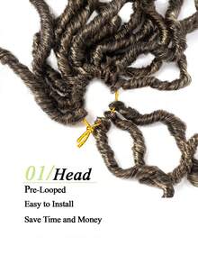 Soft Locs 36 Inch Faux Locs Crochet Hair 4 Packs Pre-Looped Soft Locs Crochet Hair For Women Super Long Soft Locs Goddess Curly Synthetic Hair Extensions - 1B/27# - View 4