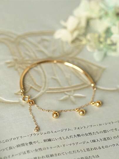 1件纪念毕业季半缝饰品扣圆线钢球流苏手链多种款式女士时尚星星月亮铃铛手链生日礼物饰品