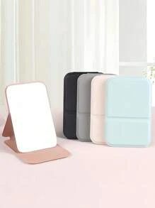 Folding Portable Makeup Mirror, Cosmetic Mirror With Stand, Travel Mirror, Beauty Supplies, Desktop Makeup Mirror,Rectangle Desktop Compact Mirror Folding Small Simple Style Makeup Mirror Travel Portable Cosmetic Touch-Up Mirror For Women Girl Gift - Makeup Mirror Travel Accessories Bag Beach Car Accessories Travel Essentials Travel Must Haves Vacation Summer Holiday Back To School