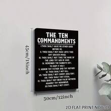 1pc Framed Canvas Poster, Inspirational 10 Commandments Wall Art, Bible Verses Wall Decor, Christian Wall Decor, Bible Verse Scripture Wall Art Canvas Paintings, Ideal Gift For Bedroom Living Room Corridor, Wall Art, Room Decoration, 2D Flat - Multicolor - View 8