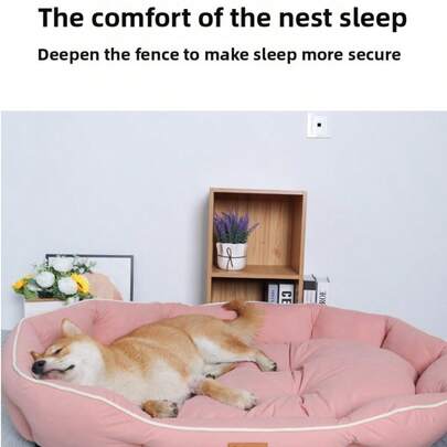 1pc Pet Sofa Bed, Washable Orthopedic Spine Protection Cat/Dog Bed, Thick Warm Deep Sleep Pad, Odor-Resistant Anti-Slip, Suitable For Small/Medium/Large Dogs & Cats, All Seasons, Multi-Color, Soft Pet Bed Mat & Sofa 2-In-1 Easy To Clean