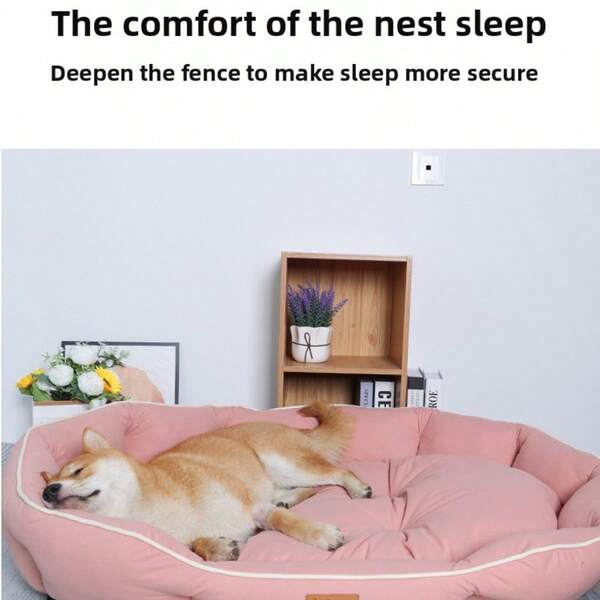 1 pieza Cama de sofá para mascotas, cama ortopédica lavable para protección de la columna vertebral de gatos/perros, almohadilla gruesa y cálida para dormir profundamente, resistente a los olores y antideslizante, adecuada para perros y gatos pequeños/medianos/grandes, para todas las estaciones, multicolor, esterilla y sofá para mascotas 2 en 1 fácil de limpiar