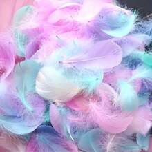 100pcs Colorful Feather Filler Stuffing - Super Soft Microfiber & Goose Down Feathers, Great For Crafts & Decorations, No Electricity Needed, Craft Feathers - Multicolor - View 5